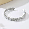 Wholesale Simple Retro Leaf Batch Flower Texture Electroplated Stainless Steel Bracelet For Women