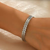 Wholesale Simple Retro Leaf Batch Flower Texture Electroplated Stainless Steel Bracelet For Women