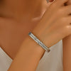 Wholesale Simple Retro Leaf Batch Flower Texture Electroplated Stainless Steel Bracelet For Women