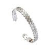 Wholesale Simple Retro Leaf Batch Flower Texture Electroplated Stainless Steel Bracelet For Women
