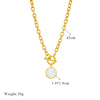 Wholesale Simple Retro Round Buckle Titanium Steel Chain Necklace With Geometric Pattern And Electroplating Treatment