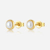 Wholesale Simple Retro Small Pearl 925 Silver Earrings For Girls With Electroplating Treatment