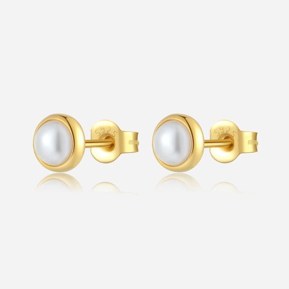 Wholesale Simple Retro Small Pearl 925 Silver Earrings For Girls With Electroplating Treatment