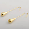 Wholesale Simple Retro Women's Titanium Steel Long Water Drop Earrings With Electroplating And Letters Numbers Text Pattern