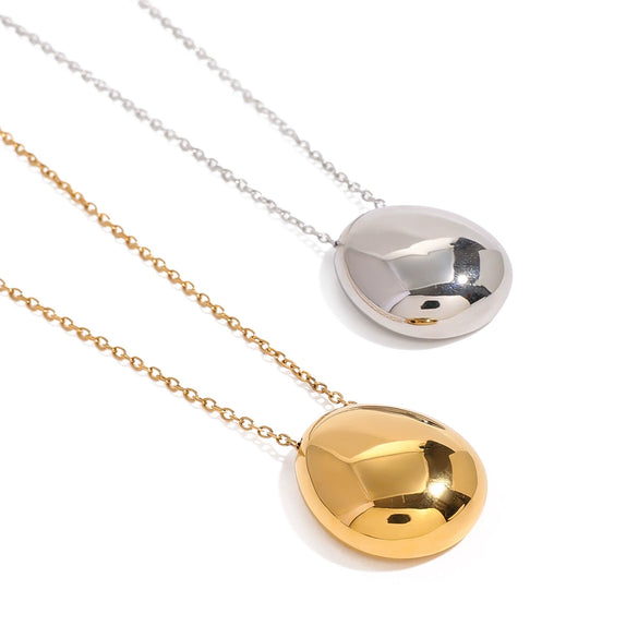 Wholesale Simple Round Stainless Steel Pendant Necklace With Electroplating For Women Geometric Style Ochain Accessories