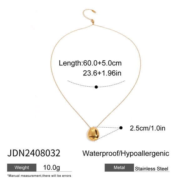 Wholesale Simple Round Stainless Steel Pendant Necklace With Electroplating For Women Geometric Style Ochain Accessories