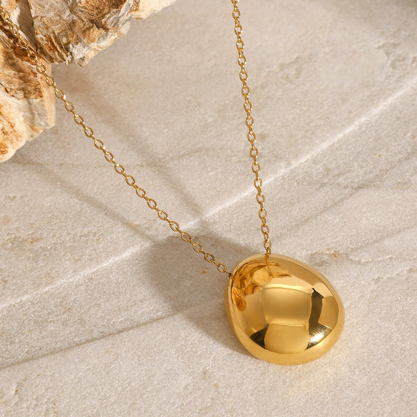 Wholesale Simple Round Stainless Steel Pendant Necklace With Electroplating For Women Geometric Style Ochain Accessories