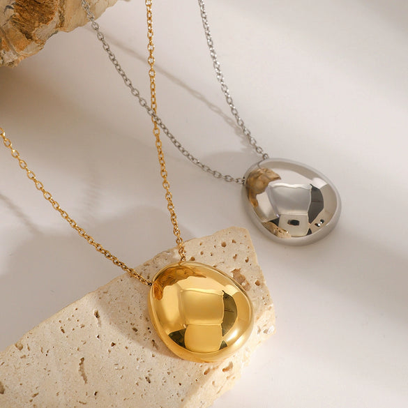 Wholesale Simple Round Stainless Steel Pendant Necklace With Electroplating For Women Geometric Style Ochain Accessories