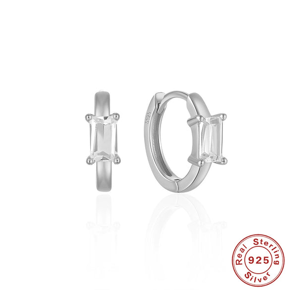 Wholesale Simple S925 Silver Geometric Light Luxury Colorful Treasure Ear Studs With Irregular Ear Buckle Electroplated