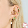 Wholesale Simple S925 Silver Geometric Light Luxury Colorful Treasure Ear Studs With Irregular Ear Buckle Electroplated
