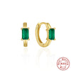 Wholesale Simple S925 Silver Geometric Light Luxury Colorful Treasure Ear Studs With Irregular Ear Buckle Electroplated