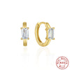 Wholesale Simple S925 Silver Geometric Light Luxury Colorful Treasure Ear Studs With Irregular Ear Buckle Electroplated