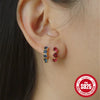 Wholesale Simple S925 Silver Geometric Light Luxury Colorful Treasure Ear Studs With Irregular Ear Buckle Electroplated