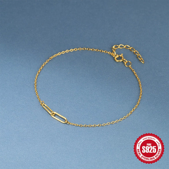 Wholesale Simple S925 Sterling Silver Clip Bracelet For Ladies With Geometric Design And Electroplating Treatment