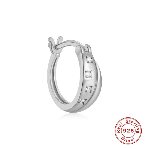Wholesale Simple S925 Sterling Silver Fivepointed Star And Eightpointed Star Earrings With Electroplating