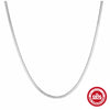 Wholesale Simple S925 Sterling Silver Flat Snake Chain Necklace With Geometric Pattern For Women Electroplated