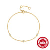 Wholesale Simple S925 Sterling Silver Geometric Mini Bracelet With Inlaid Zircon