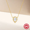 Wholesale Simple S925 Sterling Silver Geometric Water Drops Zircon Stacked Women's Clavicle Necklace With Electroplating
