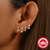 Wholesale Simple S925 Sterling Silver Personality Star Pearl Water Drop Inlaid Zircon Flat Head Thread Piercing Ear Bone Nail