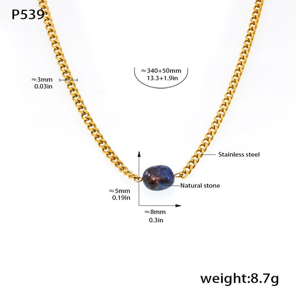 Wholesale Simple Single Pearl Titanium Steel Necklace And Earrings Set With 18K Gold Plating For Women