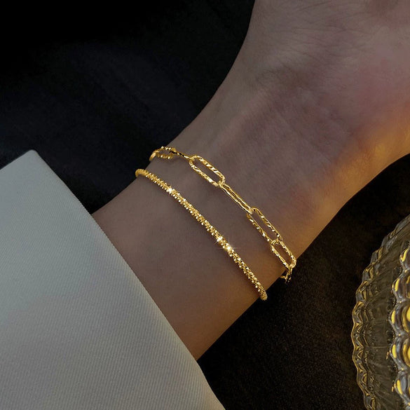 Wholesale Simple Sparkling Love Zircon Heart Pendant Bracelet Set In Alloy With Electroplating For Women