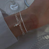 Wholesale Simple Sparkling Love Zircon Heart Pendant Bracelet Set In Alloy With Electroplating For Women
