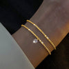 Wholesale Simple Sparkling Love Zircon Heart Pendant Bracelet Set In Alloy With Electroplating For Women