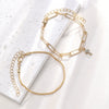 Wholesale Simple Sparkling Love Zircon Heart Pendant Bracelet Set In Alloy With Electroplating For Women