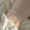 Wholesale Simple Sparkling Love Zircon Heart Pendant Bracelet Set In Alloy With Electroplating For Women