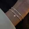 Wholesale Simple Sparkling Love Zircon Heart Pendant Bracelet Set In Alloy With Electroplating For Women