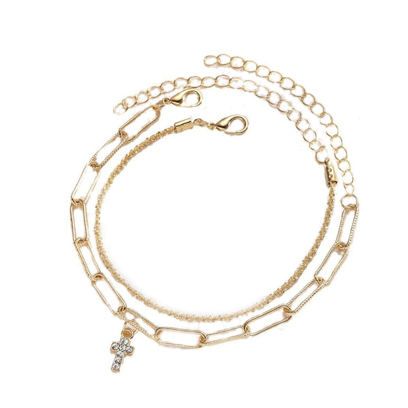 Wholesale Simple Sparkling Love Zircon Heart Pendant Bracelet Set In Alloy With Electroplating For Women