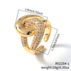 Wholesale Simple Specialshaped Multiple Open Rings Copper Inlaid With Zircon Fashion Style For Women