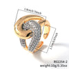 Wholesale Simple Specialshaped Multiple Open Rings Copper Inlaid With Zircon Fashion Style For Women
