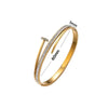 Wholesale Simple Stainless Steel And Titanium Steel Mud Stone Bracelet And Open Nail Design Ring With Geometric Style And Vacuum Furnace Electroplating And Polishing