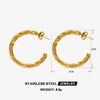 Wholesale Simple Stainless Steel Cshaped Goldplated Electroplated Women's Twist Earrings