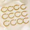 Wholesale Simple Stainless Steel Cshaped Goldplated Electroplated Women's Twist Earrings