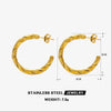 Wholesale Simple Stainless Steel Cshaped Goldplated Electroplated Women's Twist Earrings