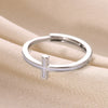 Wholesale Simple Stainless Steel Electroplated Cross Opening Adjustable Ring For Women And Unisex