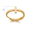 Wholesale Simple Stainless Steel Electroplated Cross Opening Adjustable Ring For Women And Unisex