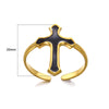 Wholesale Simple Stainless Steel Electroplated Cross Opening Adjustable Ring For Women And Unisex