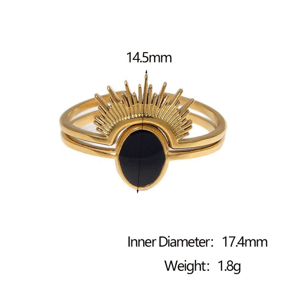 Wholesale Simple Stainless Steel Electroplated Crown Open Ring For Women