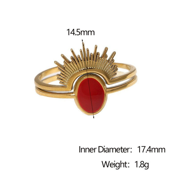 Wholesale Simple Stainless Steel Electroplated Crown Open Ring For Women