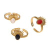 Wholesale Simple Stainless Steel Electroplated Crown Open Ring For Women