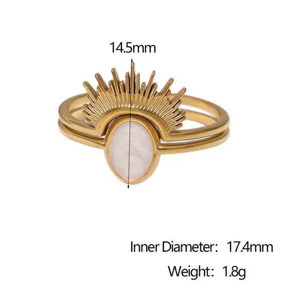 Wholesale Simple Stainless Steel Electroplated Crown Open Ring For Women