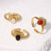 Wholesale Simple Stainless Steel Electroplated Crown Open Ring For Women