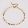 Wholesale Simple Stainless Steel Electroplated 18K Gold Paper Clip Chain Foot Jewelry For Women
