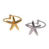 Wholesale Simple Stainless Steel Electroplated Star Pattern Starfish Opening Ring For Women