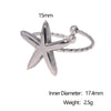 Wholesale Simple Stainless Steel Electroplated Star Pattern Starfish Opening Ring For Women
