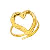 Wholesale Simple Stainless Steel Geometric Heartshaped Hollow Ring For Men And Women With Electroplating