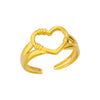 Wholesale Simple Stainless Steel Geometric Heartshaped Hollow Ring For Men And Women With Electroplating